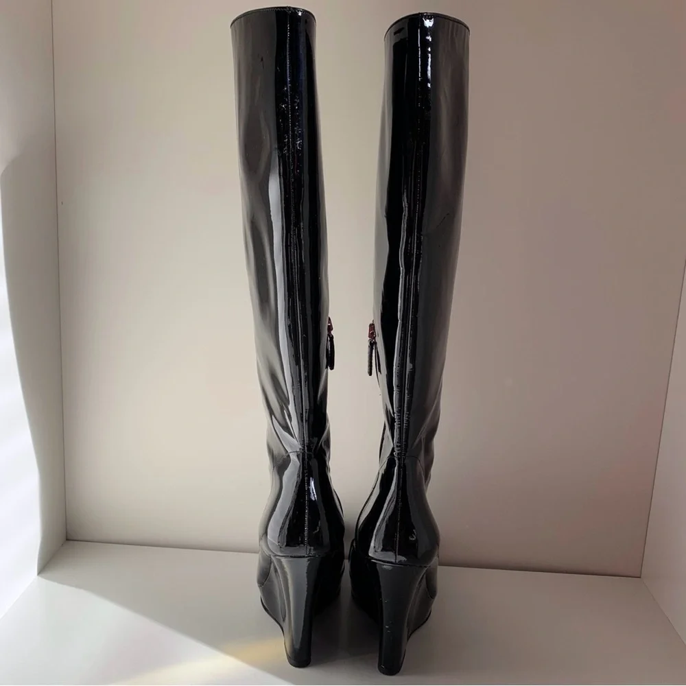 Gucci Patent horse bit tall boots - Picture 4 of 16